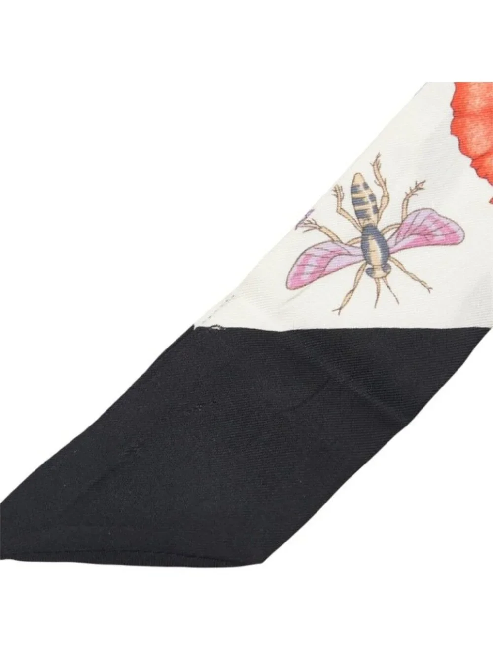 Gucci Scarf White Black Multicolor Silk